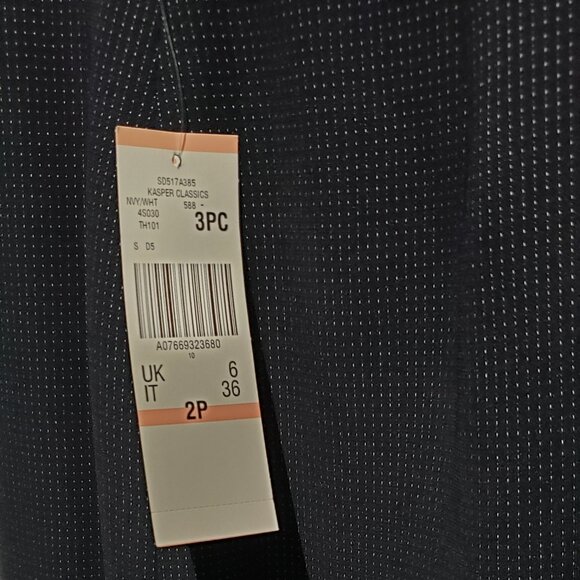 NWT 3 Piece Kasper Navy/White 2P Suit - Picture 4 of 13